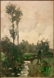 Paysans au ruisseau
